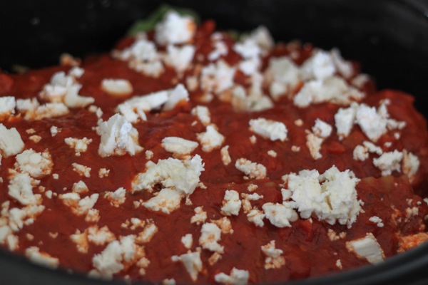 sauce and feta